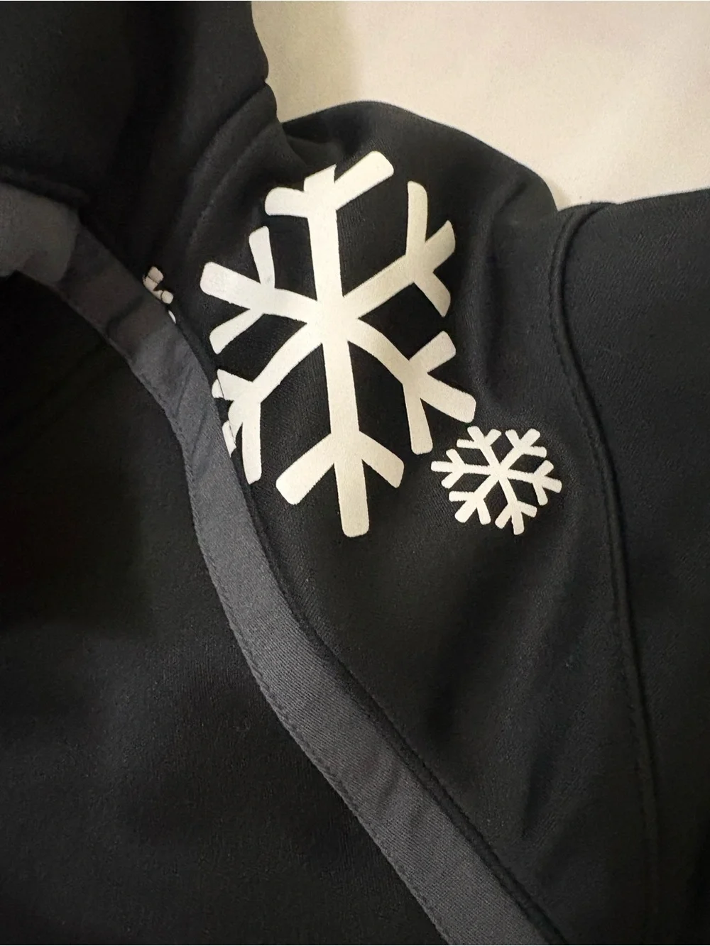 Volcom Black Hooded Crewneck with Green POW Logo and Gray Trim